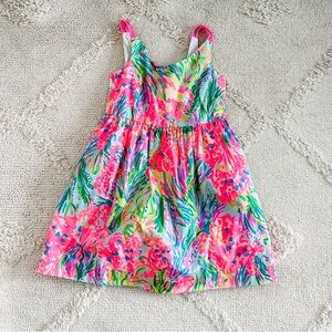 Lilly Pulitzer Vibrant Pink and Green Floral Dress